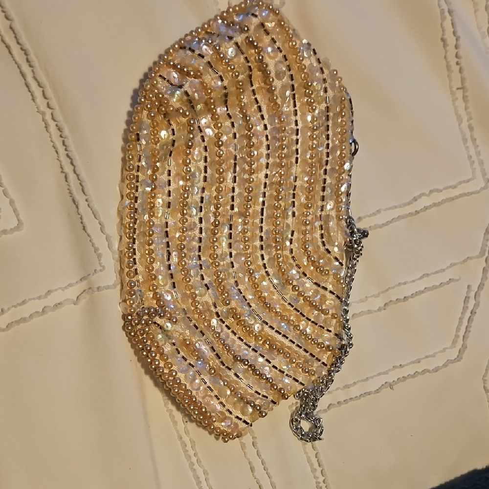 Gold Art Deco Clutch with Shimmering Beads